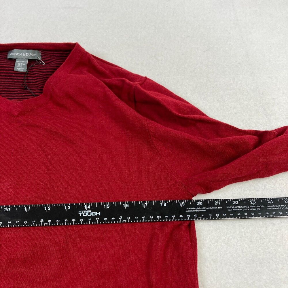 Grayson & Dunn Sweater Mens XL Red 100% Cotton V Neck Long Sleeve Casual NWT - Picture 8 of 12